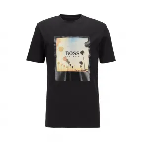 雨果博斯/Hugo Boss 夏日主题印花可回收棉质 T 恤 hbas50432988001