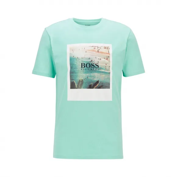雨果博斯/Hugo Boss 夏日主题印花可回收棉质 T 恤 hbas50432988352