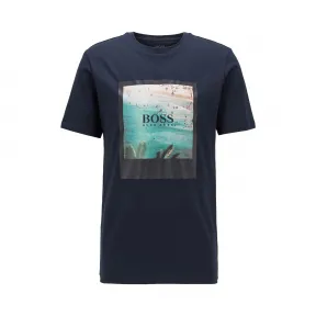 雨果博斯/Hugo Boss 夏日主题印花可回收棉质 T 恤 hbas50432988404