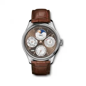 万国/IWC Portuguese Perpetual Calendar 系列 44.2 MM 白金 自动机械机芯 男表 IW502310