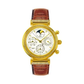 万国/IWC Da Vinci Perpetual Calendar 系列 39 MM 黄金镶钻 自动机械机芯 男表 IW815303