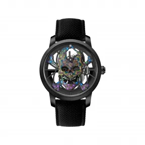 雅克德罗/Jaquet Droz 骷髅镂空陀飞轮腕表 (Tourbillon Skelet Skull) 42.30 MM 黑色陶瓷表壳. 自动机械机芯 男表 J0135250101