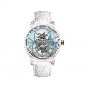 雅克德罗/Jaquet Droz 骷髅镂空陀飞轮腕表 (Tourbillon Skelet Skull) 42 MM 合成蓝宝石水晶表壳. 18K红金表冠和防水管. 自动机械机芯 男表 J0135270011