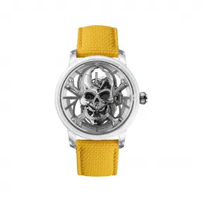 雅克德罗/Jaquet Droz 骷髅镂空陀飞轮腕表 (Tourbillon Skelet Skull) 42 MM 合成蓝宝石水晶表壳. 18K白金防水管和护轴 自动机械机芯 男表 J0135270221