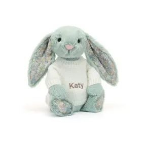 邦尼兔/Jellycat Blossom Sage Bunny with Personalised Cream Jumper JUMPCBL3SG