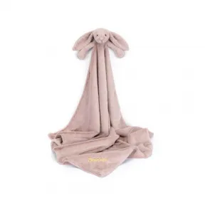邦尼兔/Jellycat Personalised Bashful Luxe Bunny Rosa Blankie PERSBLNK4ROS