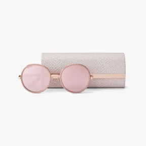 Jimmychoo/吉米周 ANDIENS54-闪粉嵌条装饰裸色圆框太阳镜 ANDIENS54EFWMOO1368