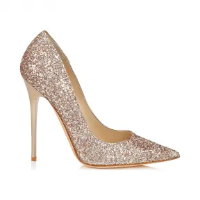 Jimmychoo/吉米周 裸色阴影粗糙闪光织物尖头浅口鞋 ANOUKSAO120008