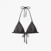 Jimmychoo/吉米周 ARIAH-黑色JC字母印花环保再生尼龙拼莱卡三角比基尼上衣 ARIAHB050013776