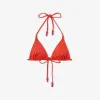 Jimmychoo/吉米周 椒红色 JC 字母印花再生尼龙拼莱卡三角比基尼上衣 ARIAHB076061799