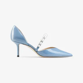 Jimmychoo/吉米周 AURELIE 65 | 珍珠饰烟青色漆皮尖头高跟鞋 AURELIE65XKM0C9959