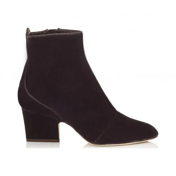 Jimmychoo/吉米周 深色貂皮圆头短靴 AUTUMN65VEL101474