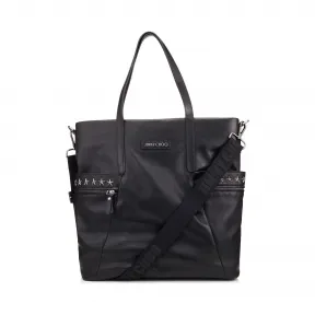 Jimmychoo/吉米周 炮铜色星形铆钉黑色机车皮革托特包  BALFOURBLS000735