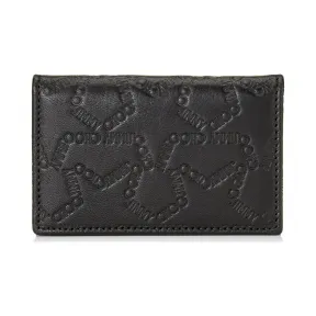 Jimmychoo/吉米周 Jimmy Choo星形logo压纹黑色粒纹皮革卡夹  BELSIZEEJL010003