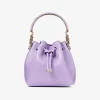 Jimmychoo/吉米周 BON BON BUCKET/S单肩包-紫藤色柔软亮面小牛皮桶包 BONBONBUCKETSHUT051549