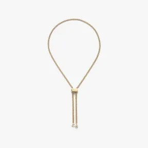 Jimmychoo/吉米周 BonBonNecklace-珍珠和JC交织字母饰金色金属项链 BONBONNECKLACEMFQOO0022