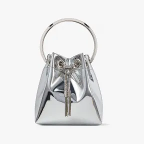 Jimmychoo/吉米周 BONBON-金属提手银色反光面料迷你包 BONBONXVKAA0009