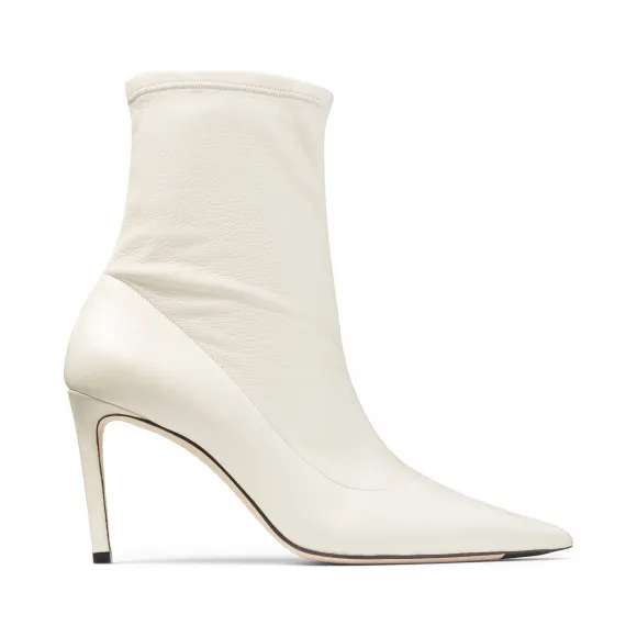 Jimmychoo/吉米周 拿铁色弹力纳帕羊皮短靴  BRIN85SRN080258