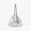 Jimmychoo/吉米周 Callie-银色金属感皮质手拿包 CALLIEMEAAA0009