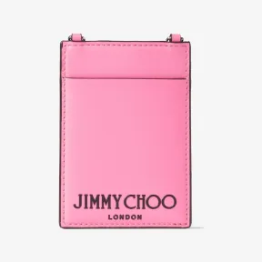 Jimmychoo/吉米周 CARD HOLDER W/CHAIN | 配链条肩带糖粉色皮革卡夹 CARDHOLDERWCHAINANR112676