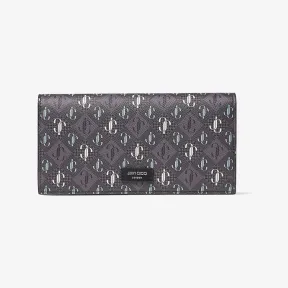Jimmychoo/吉米周 COAT POCKET WALLET | JC 字母印花烟灰色皮革长款钱包 COATPOCKETWALLETXPO0C9972