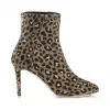 Jimmychoo/吉米周 榛子豹纹小马杏仁趾短靴 DUKE85LOP026425