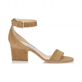 Jimmychoo/吉米周 淡褐色绒面革坡跟 EDINA65SUE040023
