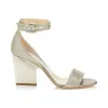 Jimmychoo/吉米周 香槟色闪光织物坡跟 EDINA85GFA120011