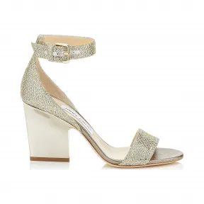 Jimmychoo/吉米周 香槟色闪光织物坡跟 EDINA85GFA120011