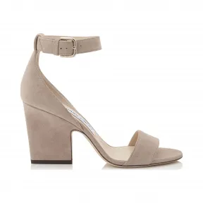 Jimmychoo/吉米周 芭蕾舞粉红色绒面革坡跟 EDINA85SUE110323