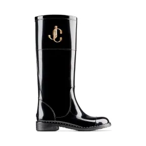 Jimmychoo/吉米周 JC 饰黑色 TPU 防水雨靴  EDITHJCJCU010003