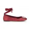 Jimmychoo/吉米周 罂粟金属纳帕和罗缎缎带芭蕾舞鞋 GRACEFLATING060986