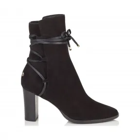 Jimmychoo/吉米周 黑色绒面革和皮靴 HAMPTON80SUL010003