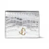 Jimmychoo/吉米周 品牌 logo 徽章装饰银色金属感鳄鱼纹皮钱夹  HANNEMIJAA0009