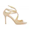 Jimmychoo/吉米周 裸色漆皮系带设计师凉鞋 IVETTEPAT120008