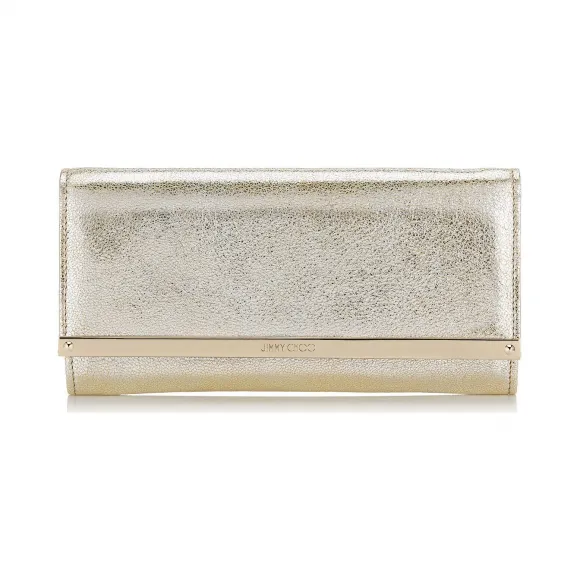 Jimmychoo/吉米周 香槟色闪光皮革配件手拿包 j000043108001