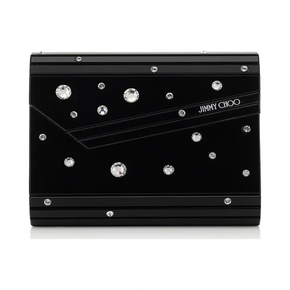 Jimmychoo/吉米周 黑色亚克力多晶体手拿包 j000056089001
