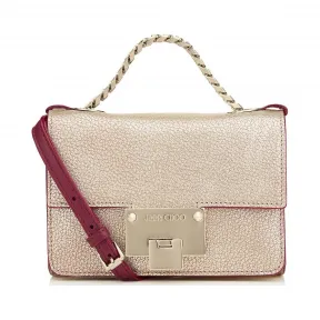 Jimmychoo/吉米周 香槟色金属粒状山羊皮革迷你斜挎包 j000060644001