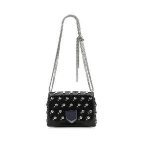 Jimmychoo/吉米周 黑色蟒蛇皮配饰铆钉和水晶肩包 j000064463001