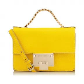 Jimmychoo/吉米周 流行黄色软粒面皮革迷你斜挎包 j000066335001