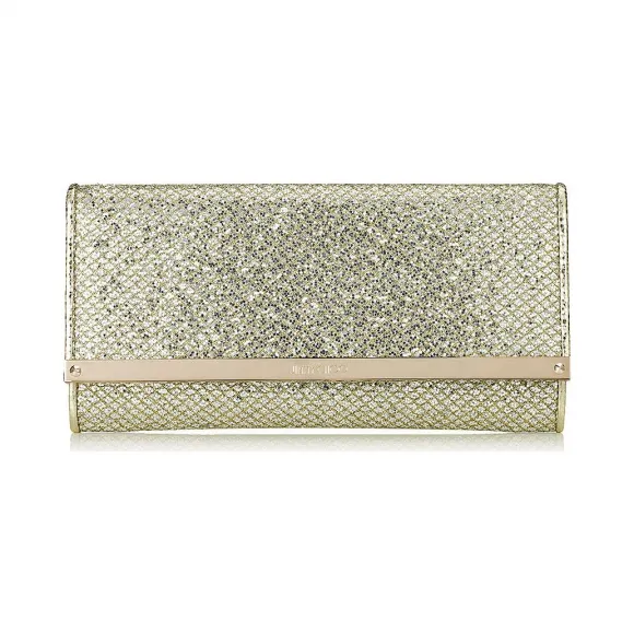 Jimmychoo/吉米周 香槟色闪光面料欧式钱包 j000067335001