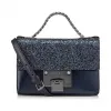 Jimmychoo/吉米周 海军蓝裂纹闪光面料和专利迷你斜挎包 j000070658001