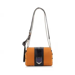 Jimmychoo/吉米周 橙色缎面肩包配鸵鸟腿板 j000071637001
