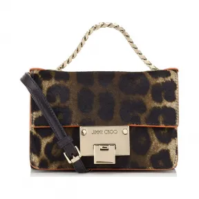 Jimmychoo/吉米周 军绿色豹纹小马迷你斜挎包 j000071648001