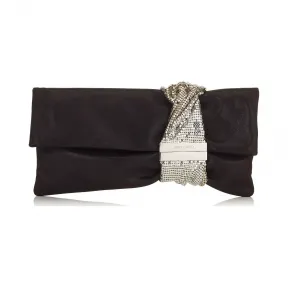 Jimmychoo/吉米周 黑色Shimmer绒面革手拿包配Chainmail手链 j000077466001