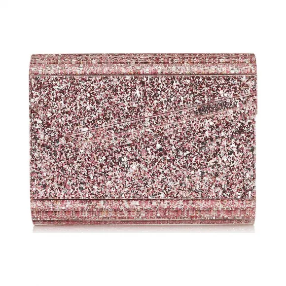 Jimmychoo/吉米周 茶花混合斑点闪光亚克力手拿包 j000078471001