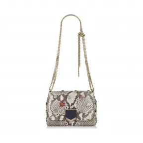 Jimmychoo/吉米周 天然蟒蛇皮单肩包，配水晶纽扣和金属钉 J000078764001