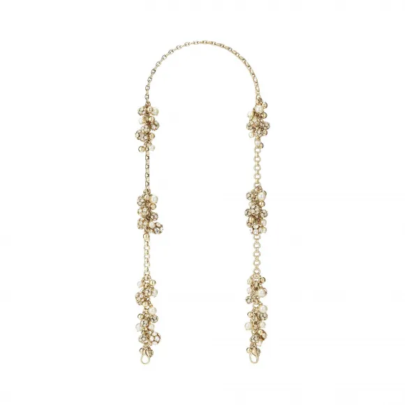 Jimmychoo/吉米周 水晶与珍珠和珍珠的金属混合晚装包链 j000078924001