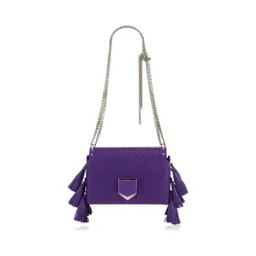 Jimmychoo/吉米周 虹膜紫色粒状皮革流苏单肩包 j000082125001