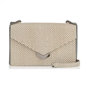 Jimmychoo/吉米周 浅色摩卡羽毛压花皮革迷你斜挎包 j000084588001